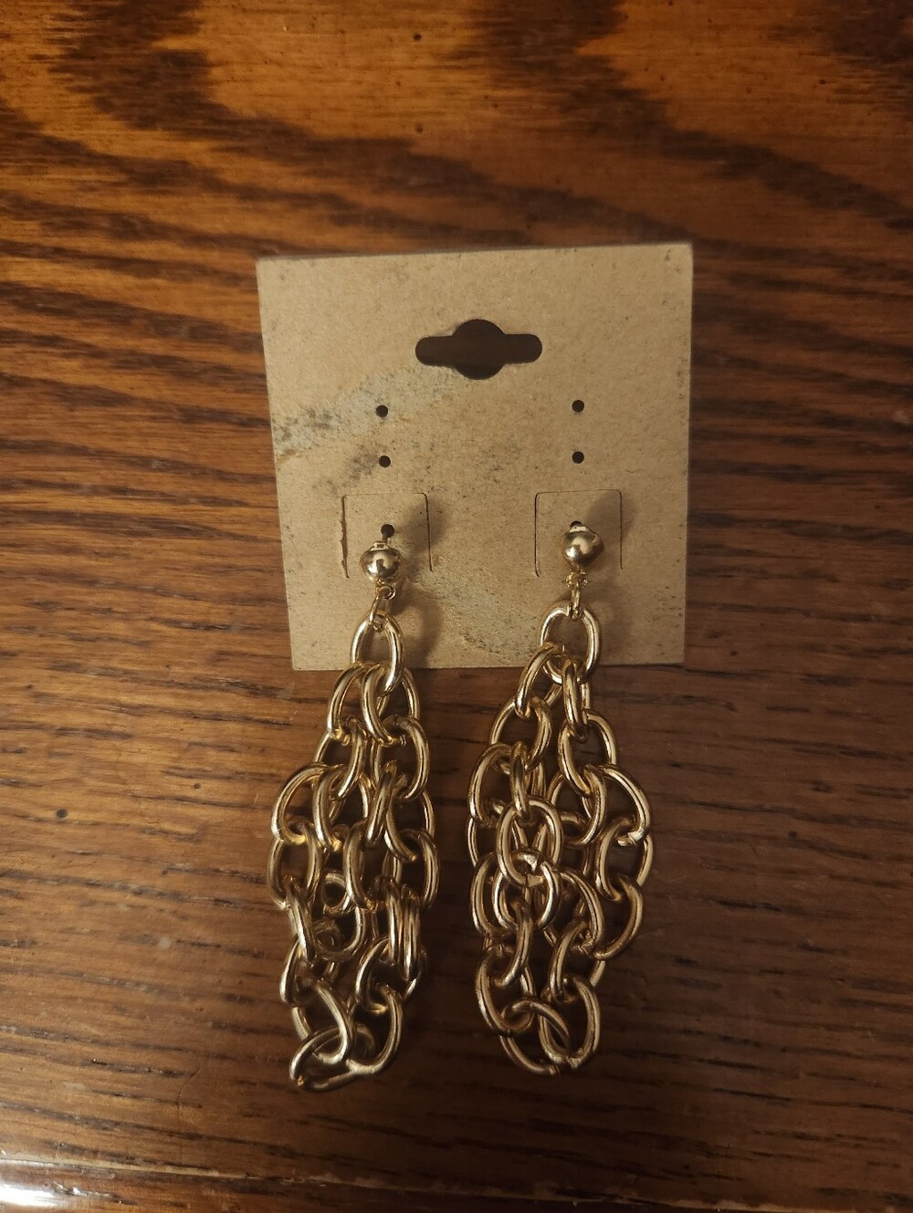 Tangled Chain Drop Earrings in Gold for Women